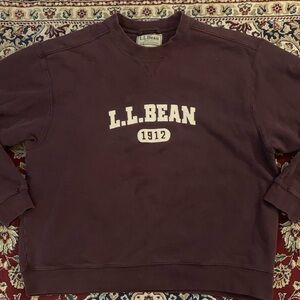 LL BEAN Cranberry & Cream Sweatshirt